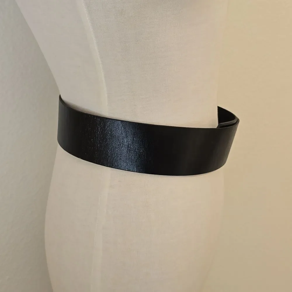 Balibelts Studio Black‎ Leather Silver Studded  Belt Small NWOT!